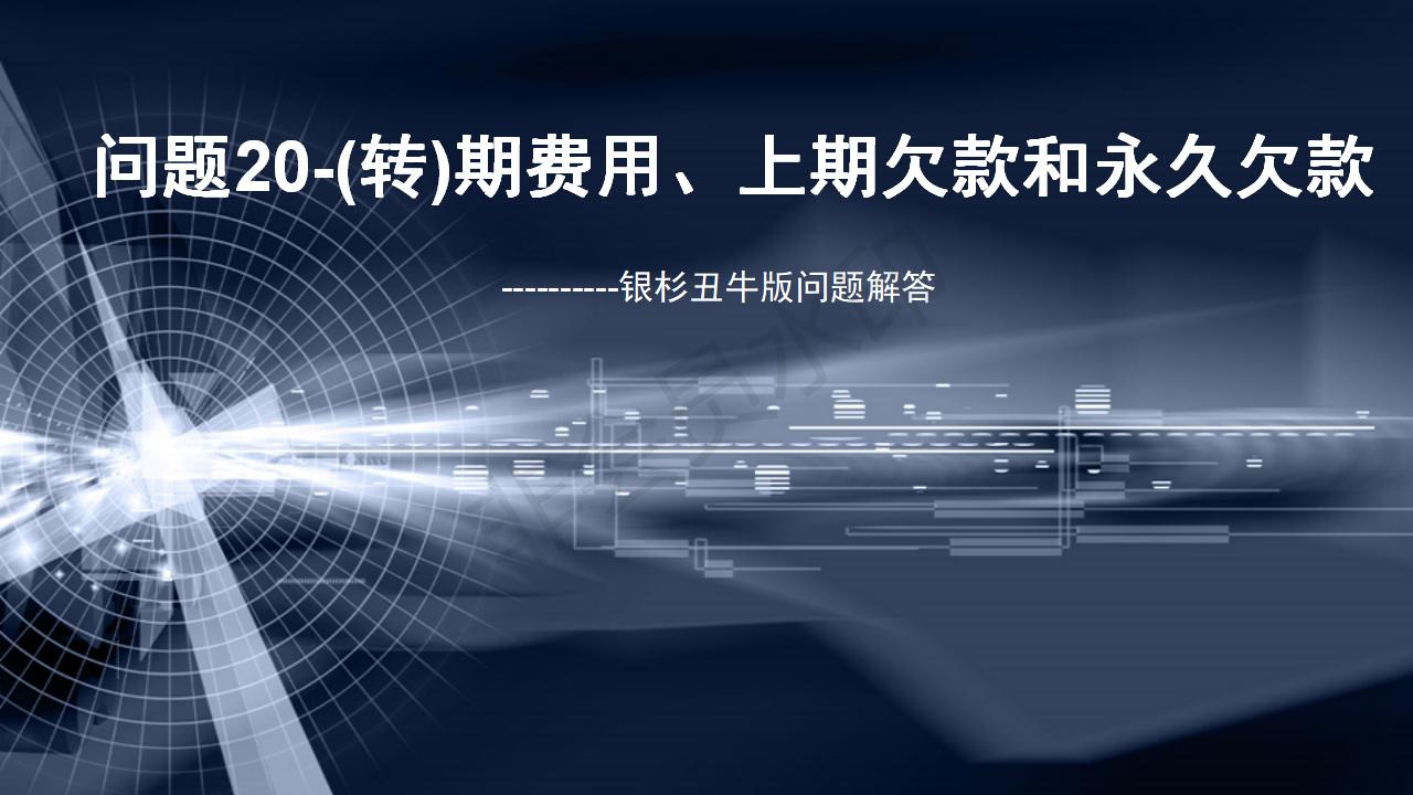 問題20--(轉(zhuǎn))期費(fèi)用、上期欠款和永久欠款